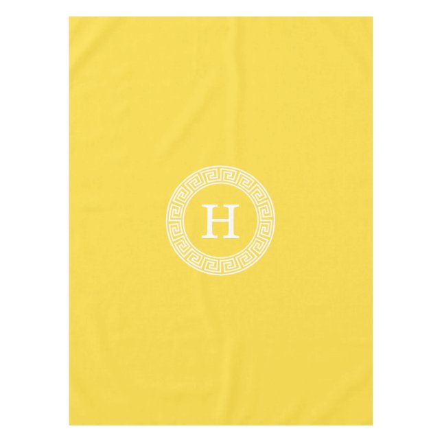 Toalha De Mesa Monograma Inicial do Quadro-Chave Grego (Frente)