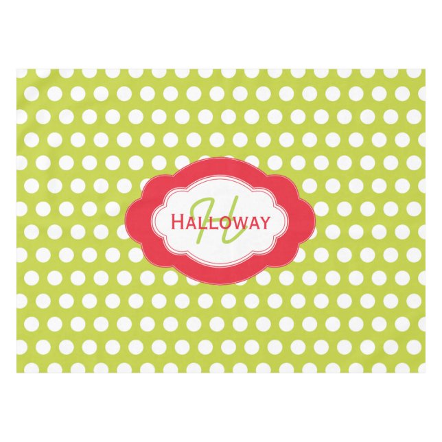 Toalha De Mesa Monograma Pontos Clássicos Tablecloth de Natal (Frente (Horizontal))