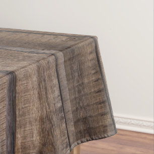 Toalha De Mesa Monograma Único de Madeira Rústica Simples