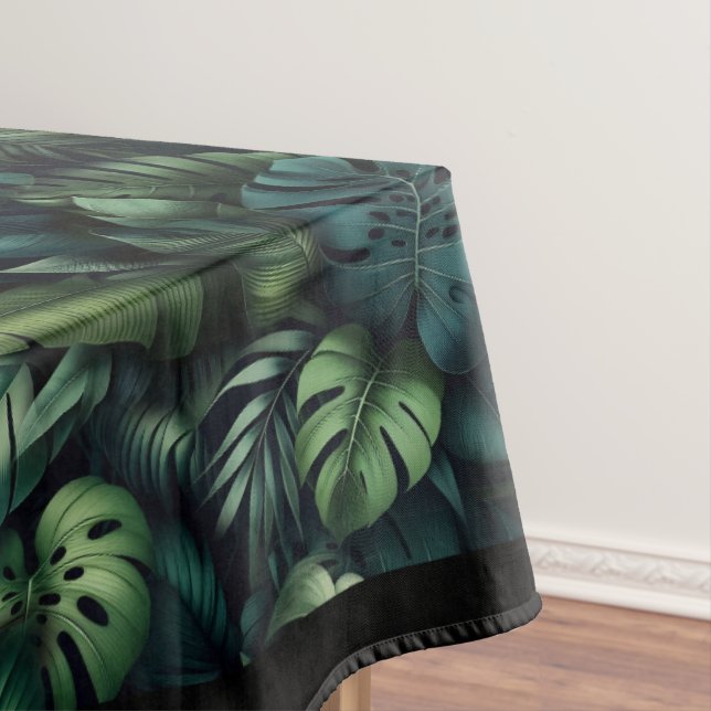 Toalha De Mesa Monstera Tropical Botânica Verde Selva  (Posição Original)