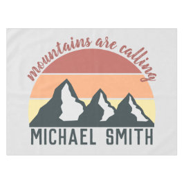 Toalha De Mesa Montanhas de pastel de safra chamam cinza de monog