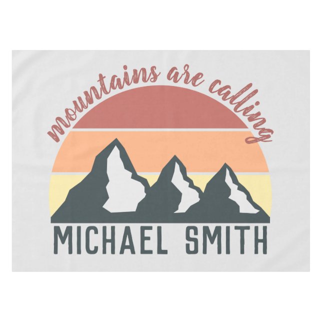 Toalha De Mesa Montanhas de pastel de safra chamam cinza de monog (Frente (Horizontal))