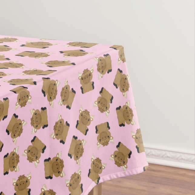Toalha De Mesa Moose Festa de aniversário rosa (Posição Original)