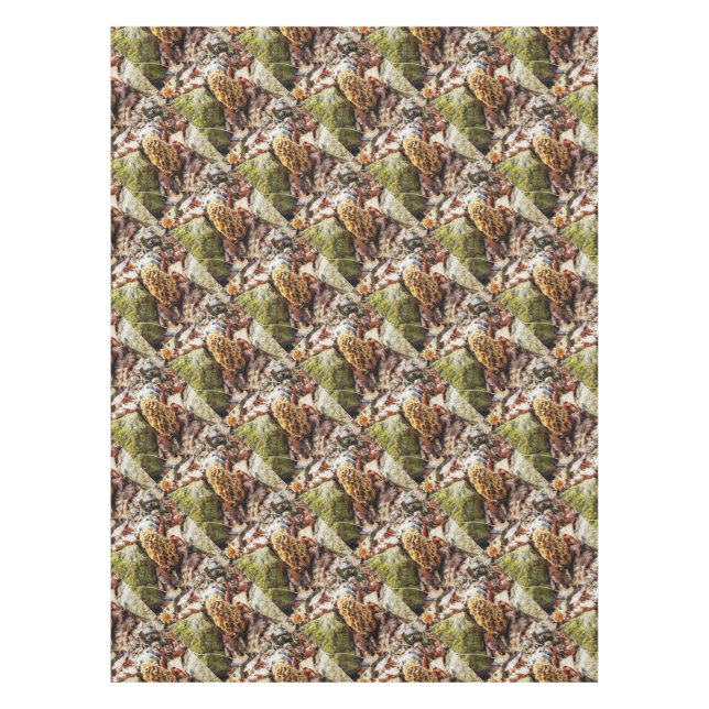 Toalha De Mesa Morel Mushroom na Natureza (Frente)