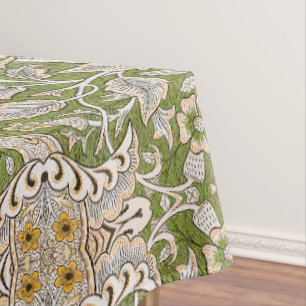 Toalha De Mesa Morris - Flores Vintage, Folhas e Padrão de Tendri