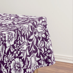 Toalha De Mesa Morris Vintage Púrpura e White Floral Padrão