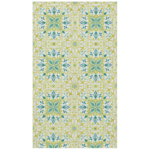Toalha De Mesa Morris Yellow Turquoise Vine & Flower Patterno