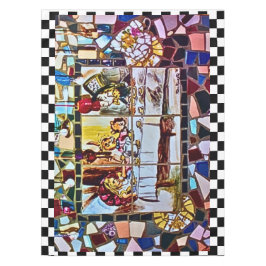 Toalha De Mesa mosaico da festa do chá louco