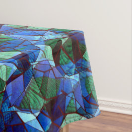 Toalha De Mesa Mosaico irregular e desorganizado sobreposto azul