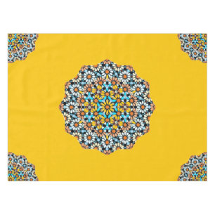 Toalha De Mesa Mosaico marroquino, Turquesa e Amarelo