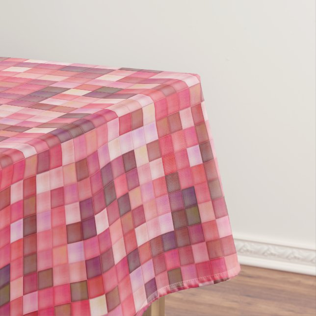 Toalha De Mesa Mosaico rosa e Azulejo roxo (Posição Original)