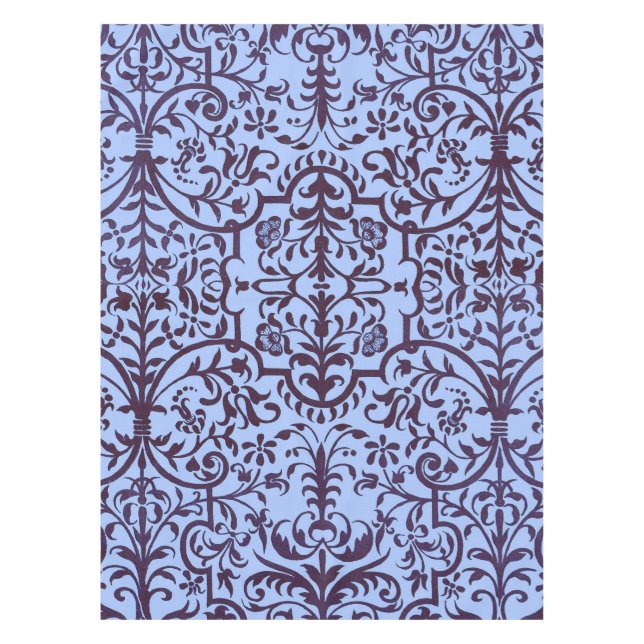 Toalha De Mesa Motif vitoriano em azul (Frente)