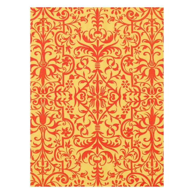 Toalha De Mesa Motif vitoriano em laranja (Frente)