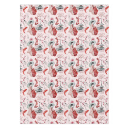 Toalha De Mesa Mulher aquarela japonesa Pagoda Lotus Koi Fish