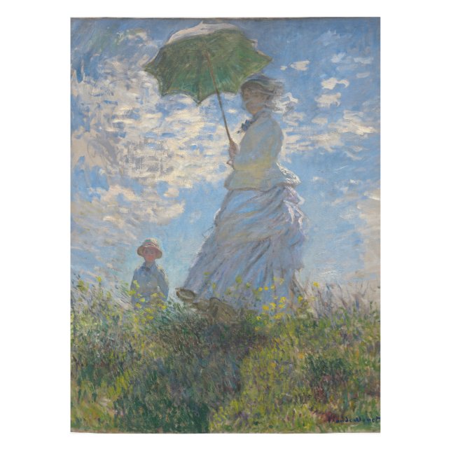 Toalha De Mesa Mulher com Parasol | Paisagem Francesa (Frente)