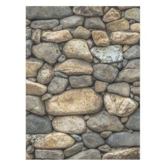 Toalha De Mesa Muro de Pedra na Cinza Beige Boulders