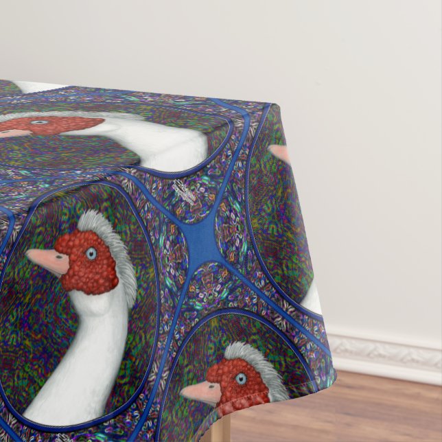 Toalha De Mesa Muscovy Cabeça de Pato Branca (Posição Original)