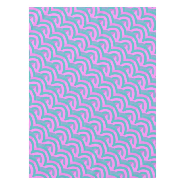 Toalha De Mesa na moda contemporâneo cor-de-rosa/verde (Frente)