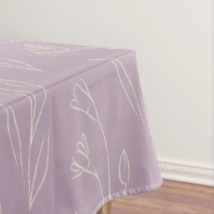 Toalha De Mesa Na moda Floral Line Art Draing in Dusty Lilac