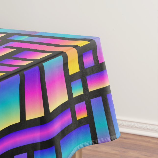 Toalha De Mesa Na moda moderno-padrão - moda Geométrica Tartan (Posição Original)