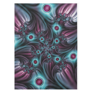 Toalha De Mesa Na Profundidade da Arte Fractal Abstrato Azul Cor-