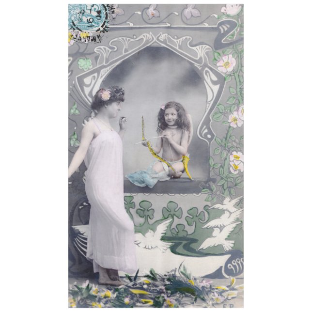 Toalha De Mesa namorados Art Nouveau 1904 (Frente)