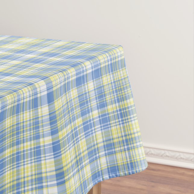 Toalha De Mesa Nappe lignes et carreaux bleus et jaunes (Posição Original)