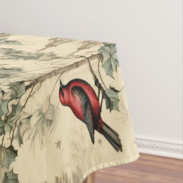 Toalha De Mesa Natais vintages Blue Jay Red Mockingbird
