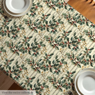 Toalha De Mesa Natais vintages caróis e bagas de frutas