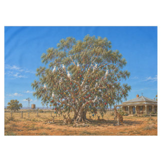 Toalha De Mesa Natal australiano com árvore de eucalipto enfeitad