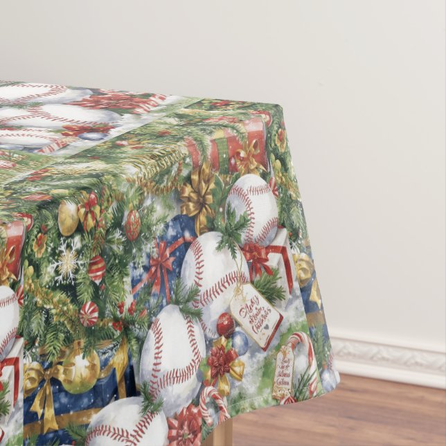 Toalha De Mesa Natal de baseball temido para jogador (Posição Original)
