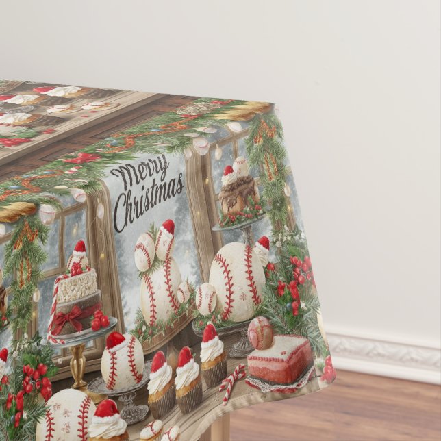 Toalha De Mesa Natal de baseball temido para jogador (Posição Original)