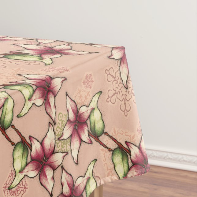 Toalha De Mesa Natal de Poinsettia Diagonal Rosa (Posição Original)