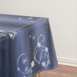 Toalha De Mesa Natal do Teal e do White Swirls