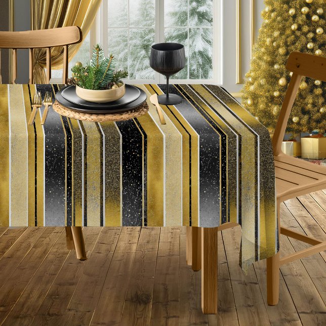 Toalha De Mesa Natal Dourado preto Fa La Pattern#27 ID1009 (Criador carregado)