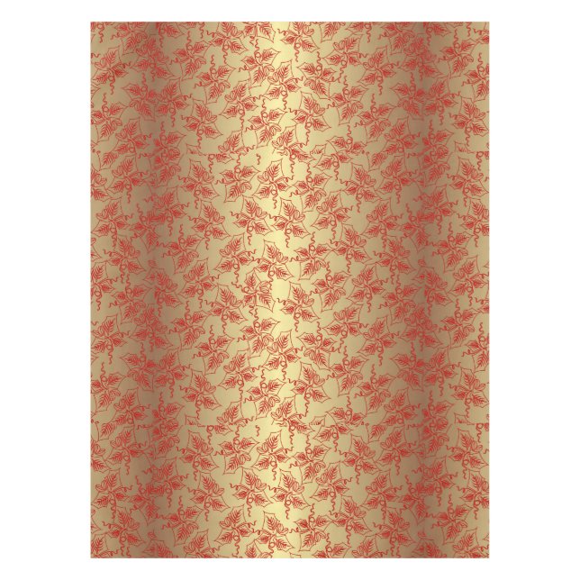 Toalha De Mesa Natal em vermelho e ouro (Frente)