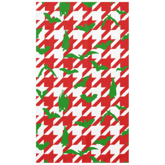 Toalha De Mesa Natal feio houndstooth morcegos vermelho verde