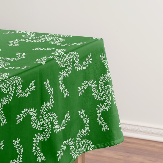 Toalha De Mesa Natal Garland Green, decoração de Natal (Posição Original)