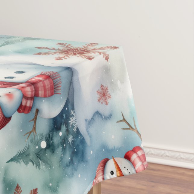 Toalha De Mesa Natal Homem de Neve Fofo  (Posição Original)
