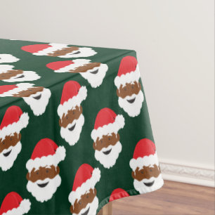 Toalha De Mesa Natal Negro Papai Noel Castanho Pele Verde