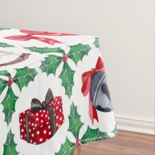 Toalha De Mesa Natal Patchwork de Azevinho Herança