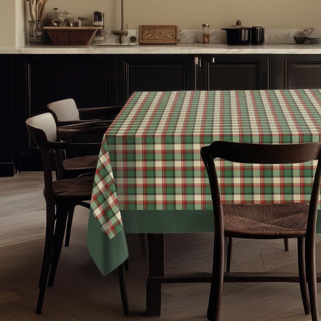 Toalha De Mesa Natal russo no padrão de Xadrez de Tartan Eterno (Rustic Christmas in Timeless Tartan Plaid Pattern Tablecloth)