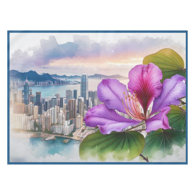 Toalha De Mesa National Flower Bauhinia (Hong Kong) | (Frente (Horizontal))