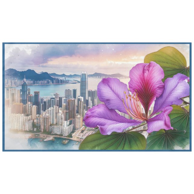 Toalha De Mesa National Flower Bauhinia (Hong Kong) | grande (Frente (Horizontal))