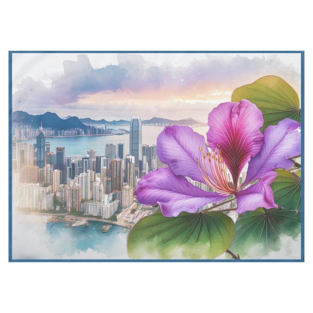 Toalha De Mesa National Flower Bauhinia (Hong Kong) | média (Frente (Horizontal))