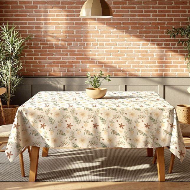 Toalha De Mesa Natural Christmas Holiday – Rustic Farmhouse Decor (Criador carregado)