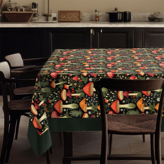 Toalha De Mesa Nature-Inspired Tablecloth Mushrooms & Moss Art (Nature-Inspired Tablecloth Mushrooms & Moss Art)