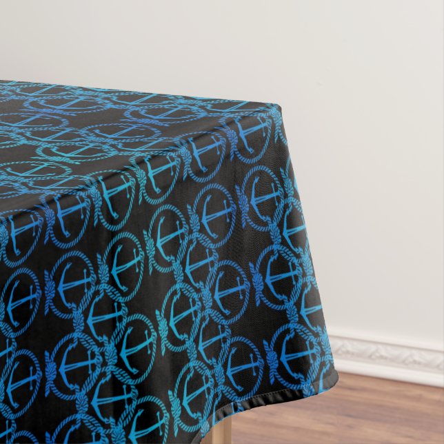 Toalha De Mesa Náutica Blue Anchor Motif Tablecloth (Posição Original)