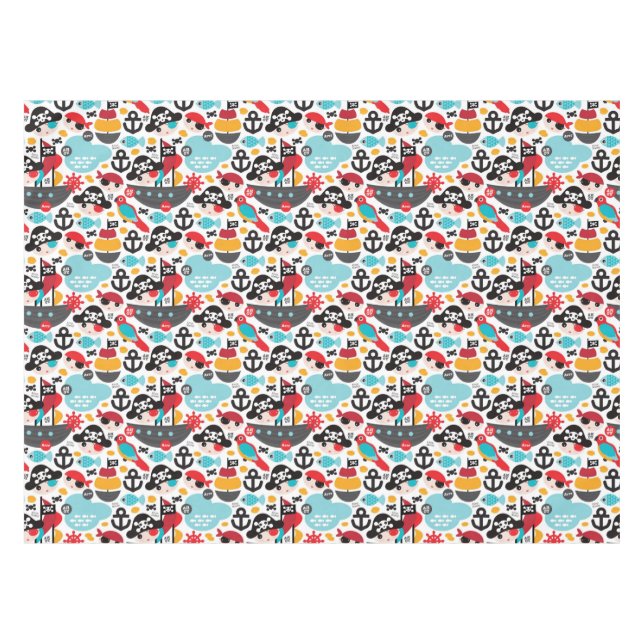 Toalha De Mesa Navigação retro da ilustração dos piratas (Frente (Horizontal))