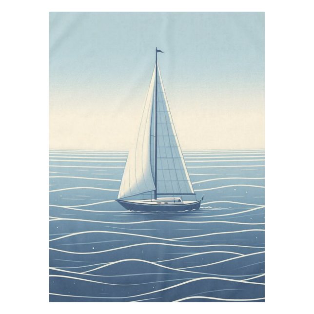 Toalha De Mesa Navio de vela no alto mar (Frente)